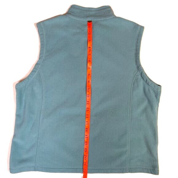 Orvis Fleece Vest Size L Seafoam Light Blue Full Zip - Picture 6 of 6